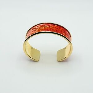 Chic Gold and Red Women's Cuff Bracelet